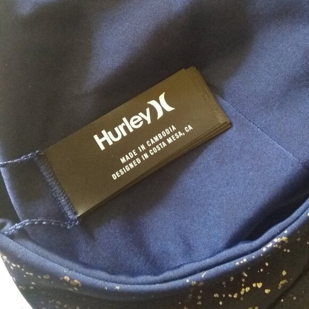 NEW!!! Hurley Woman's Max Luster Surf Bikini Top XS ~ Dark Blue w. Silver ~ $65 - Picture 15 of 15